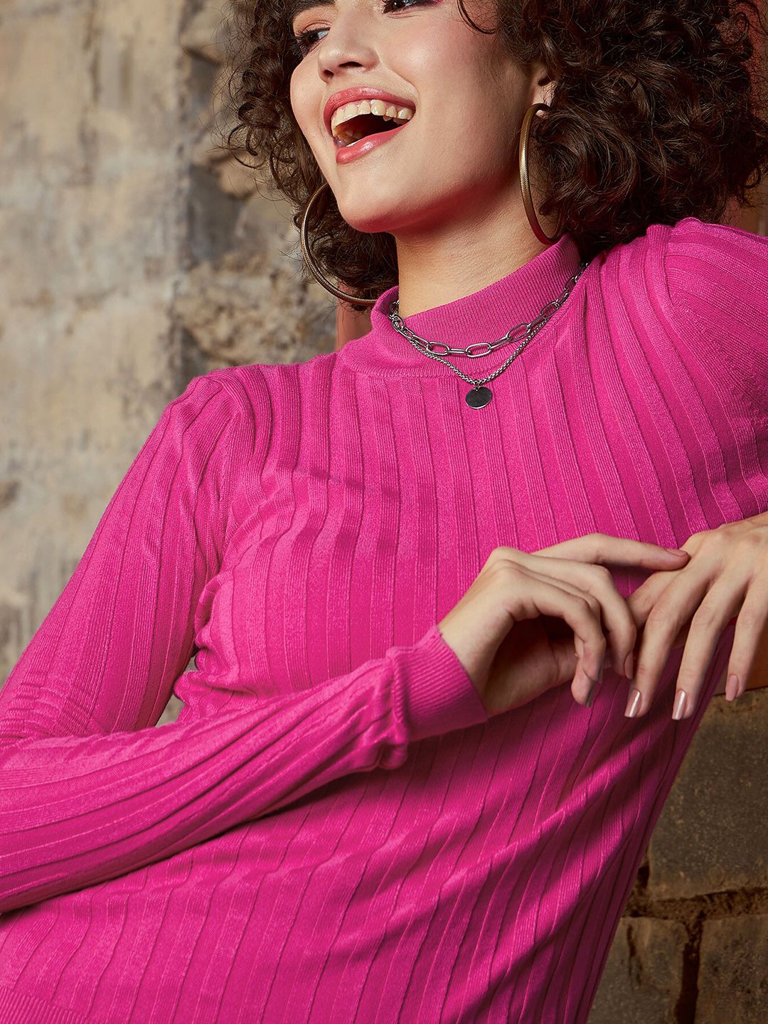 SASSAFRAS Striped Mock Collar Pullover