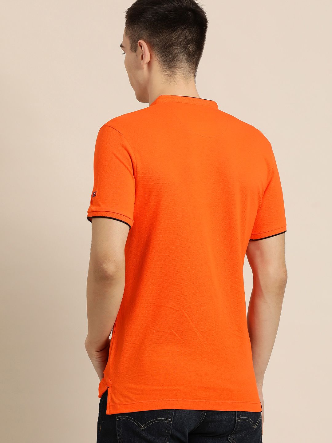 Being Human Men Red Polo Collar Pure Cotton T-shirt