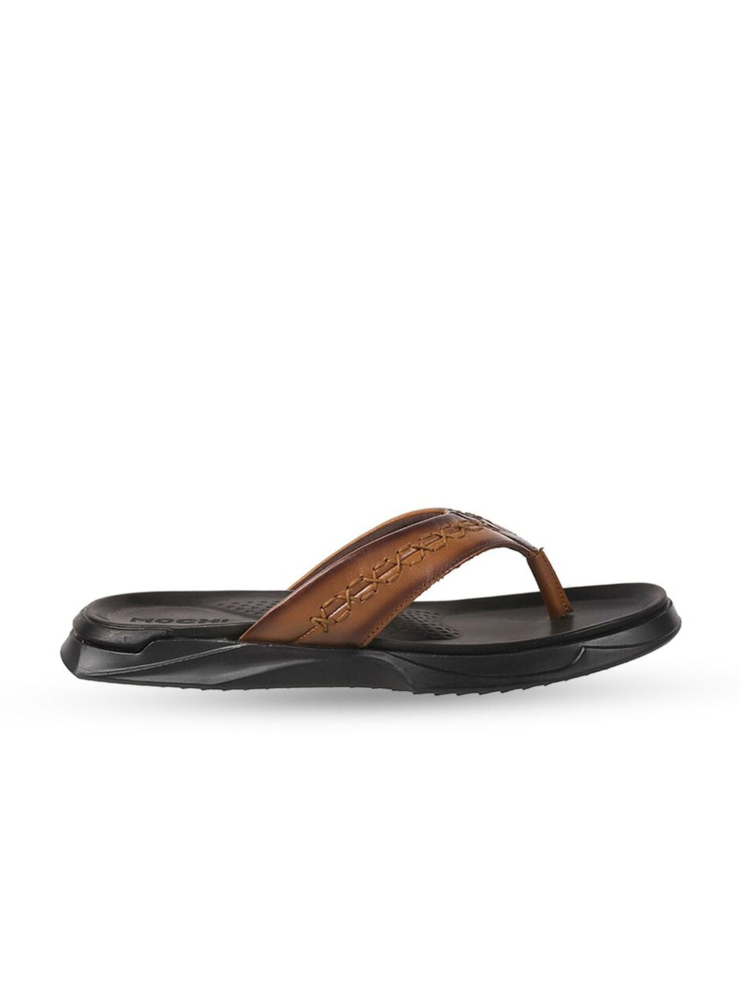 Mochi Men Textured Leather Comfort Sandals