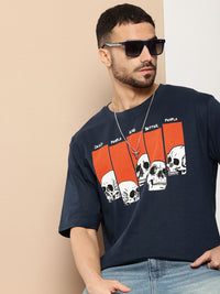 Difference of Opinion Men Printed Oversized Pure Cotton T-shirt