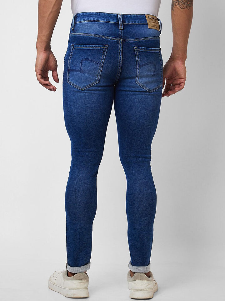 SPYKAR Men Slim Fit Low-Rise Heavy Fade Clean Look Stretchable Jeans