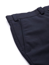 Raymond Men Solid Flat-Front Slim Fit Formal Trousers