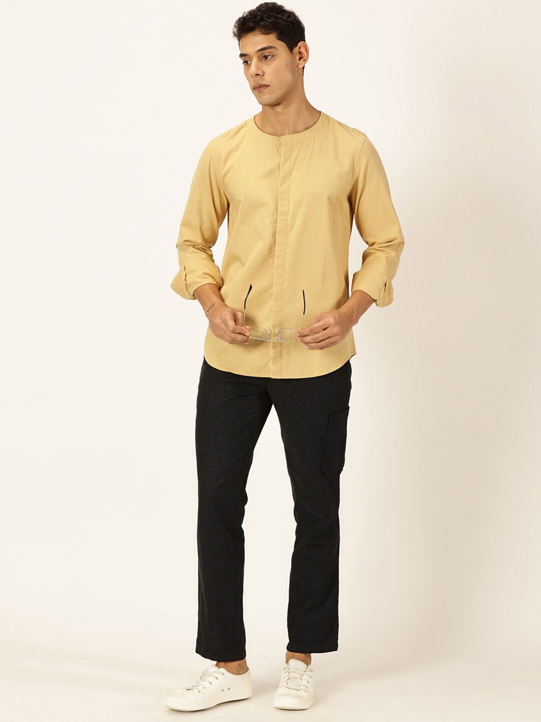 Thomas Scott Men Premium Cotton Linen Casual Shirt