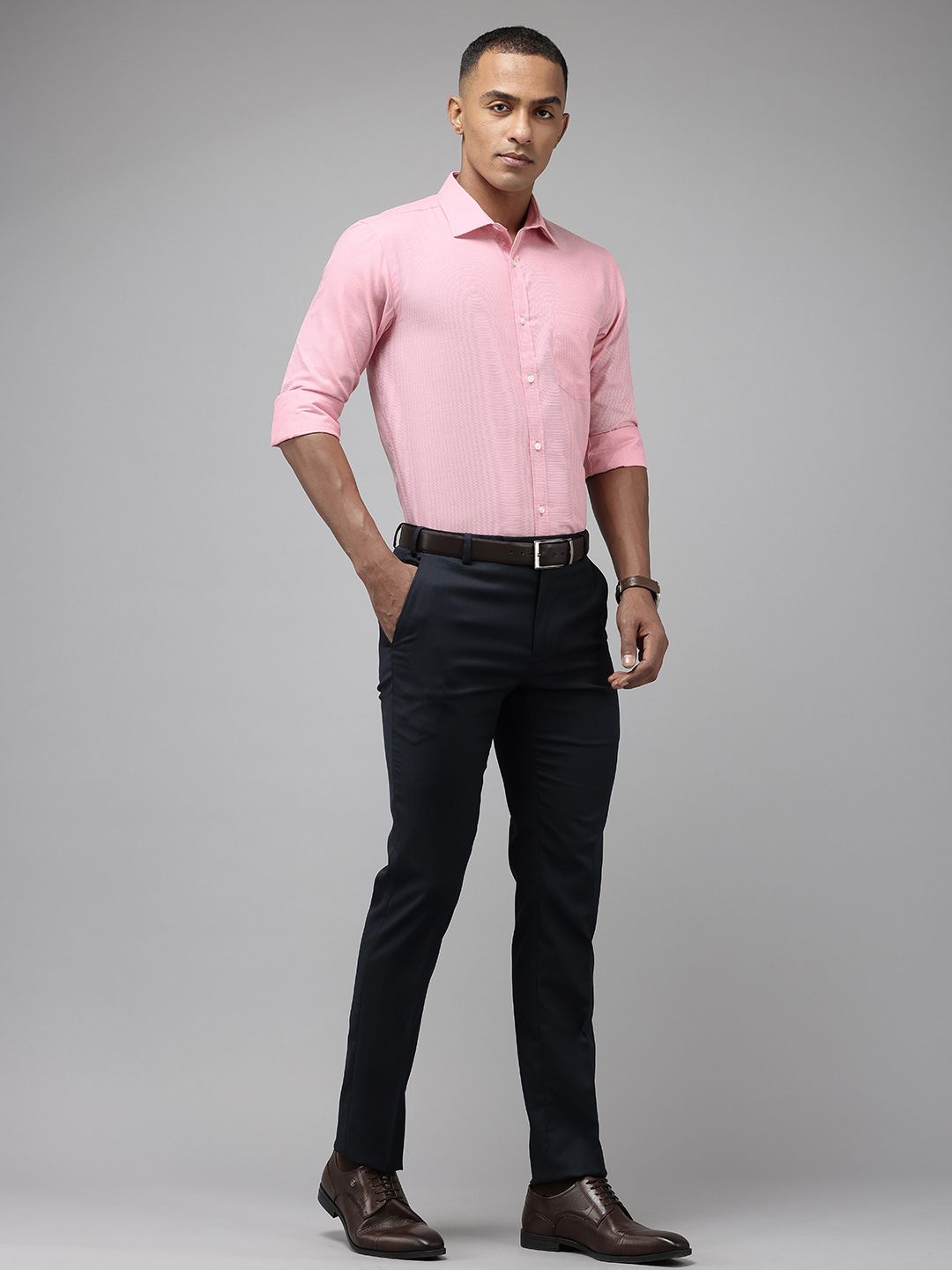 Park Avenue Slim Fit Self Design Opaque Formal Shirt