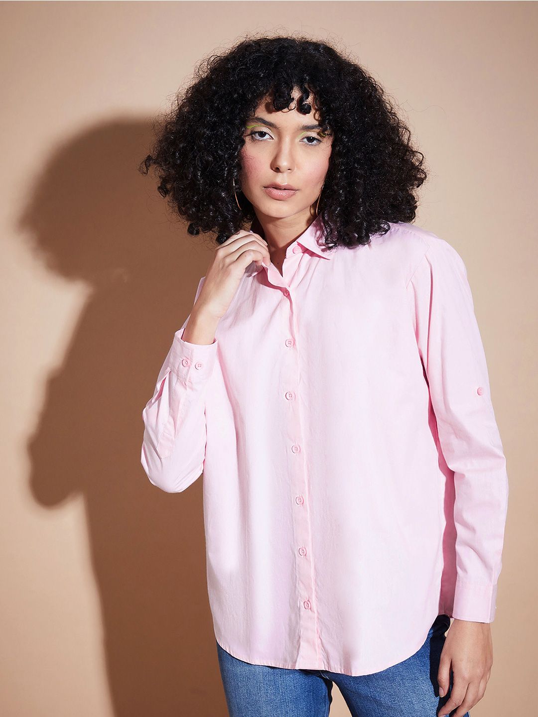 SASSAFRAS BASICS Roll-Up Sleeves Oversized Pure Cotton Shirt