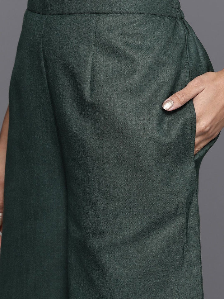 Libas Women Green Regular Pure Cotton Kurta with Palazzos & Dupatta