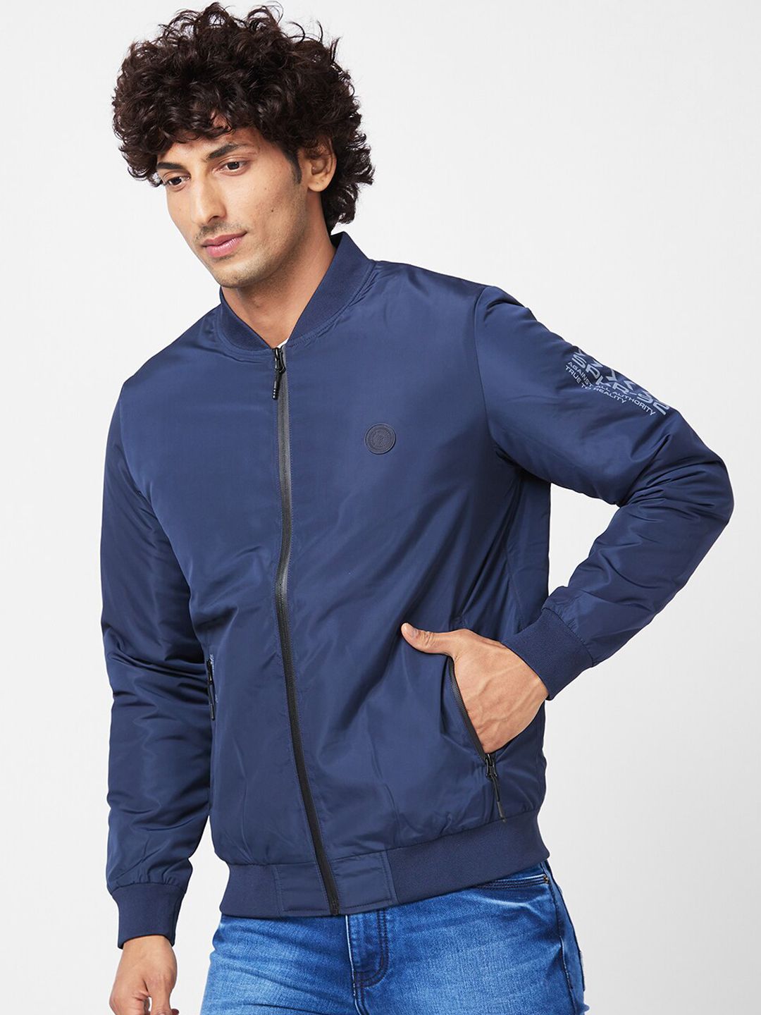 SPYKAR Henley Collar Bomber Jacket