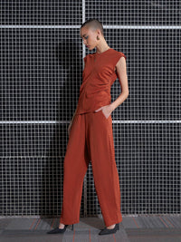 SASSAFRAS  Women Round  neck Sleeveless  Top & Trouser Co-Or