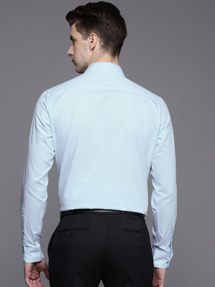 Raymond Self Design Textured Slim Fit Pure Cotton Formal Shirt