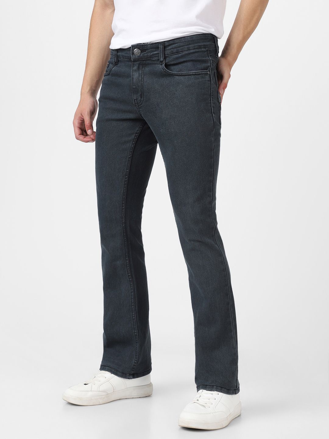 Urbano Fashion Men Mid Rise Light Fade Stretchable Bootcut Jeans
