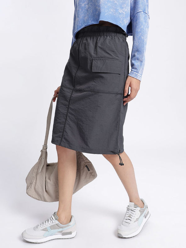 DressBerry Sleek Edge Straight Parachute Skirt with Toggled Hem