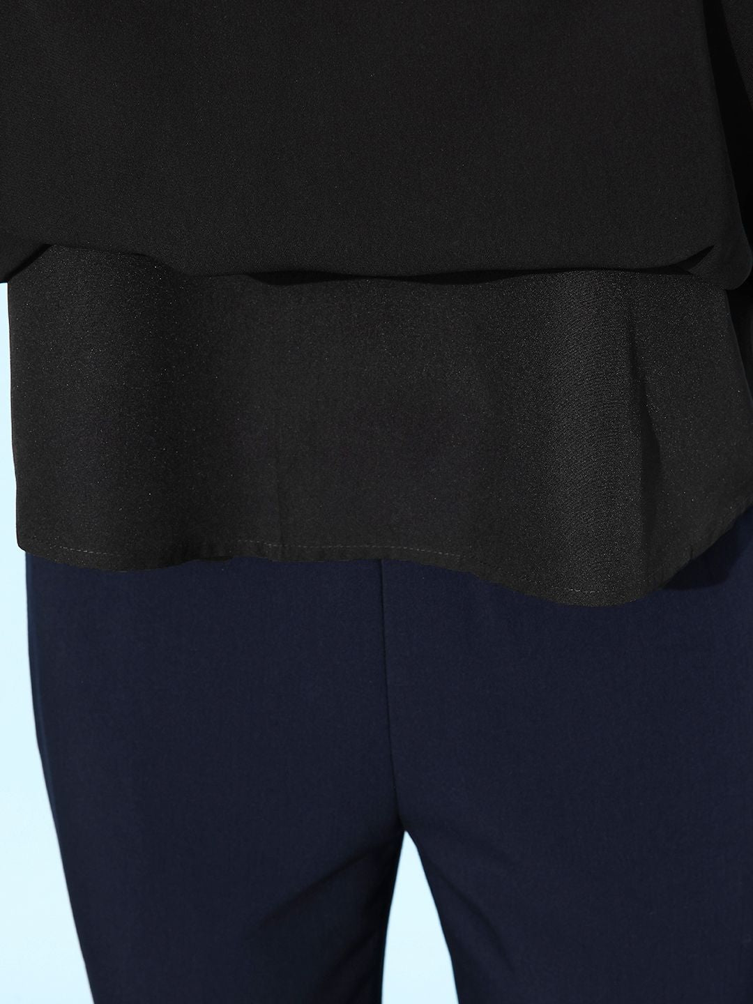 QUIERO Black Peter Pan A-Line Top