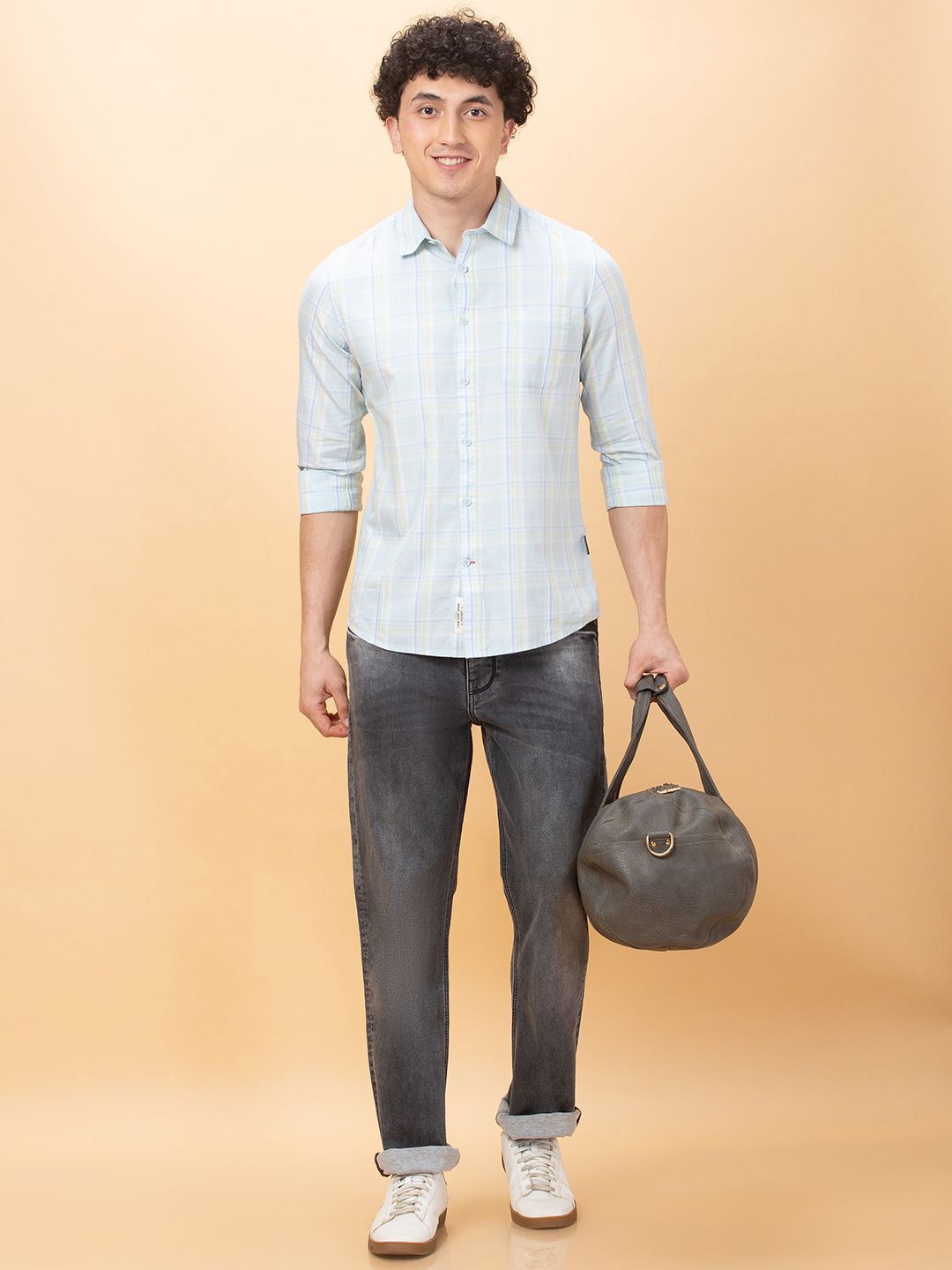 Being Human Men Slim Fit Opaque Checked Casual Shirt