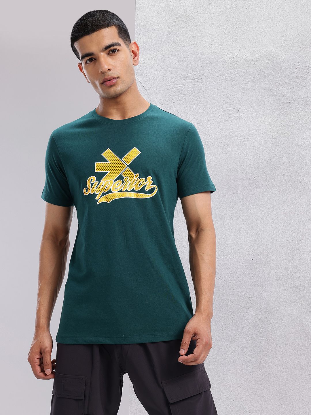 HRX by Hrithik Roshan Brand Logo Print Round-Neck Lifestyle T-shirt
