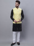 SOJANYA Kurta Kapas Tulen Sulam Leheriya dengan Piyama & Jaket Narhu