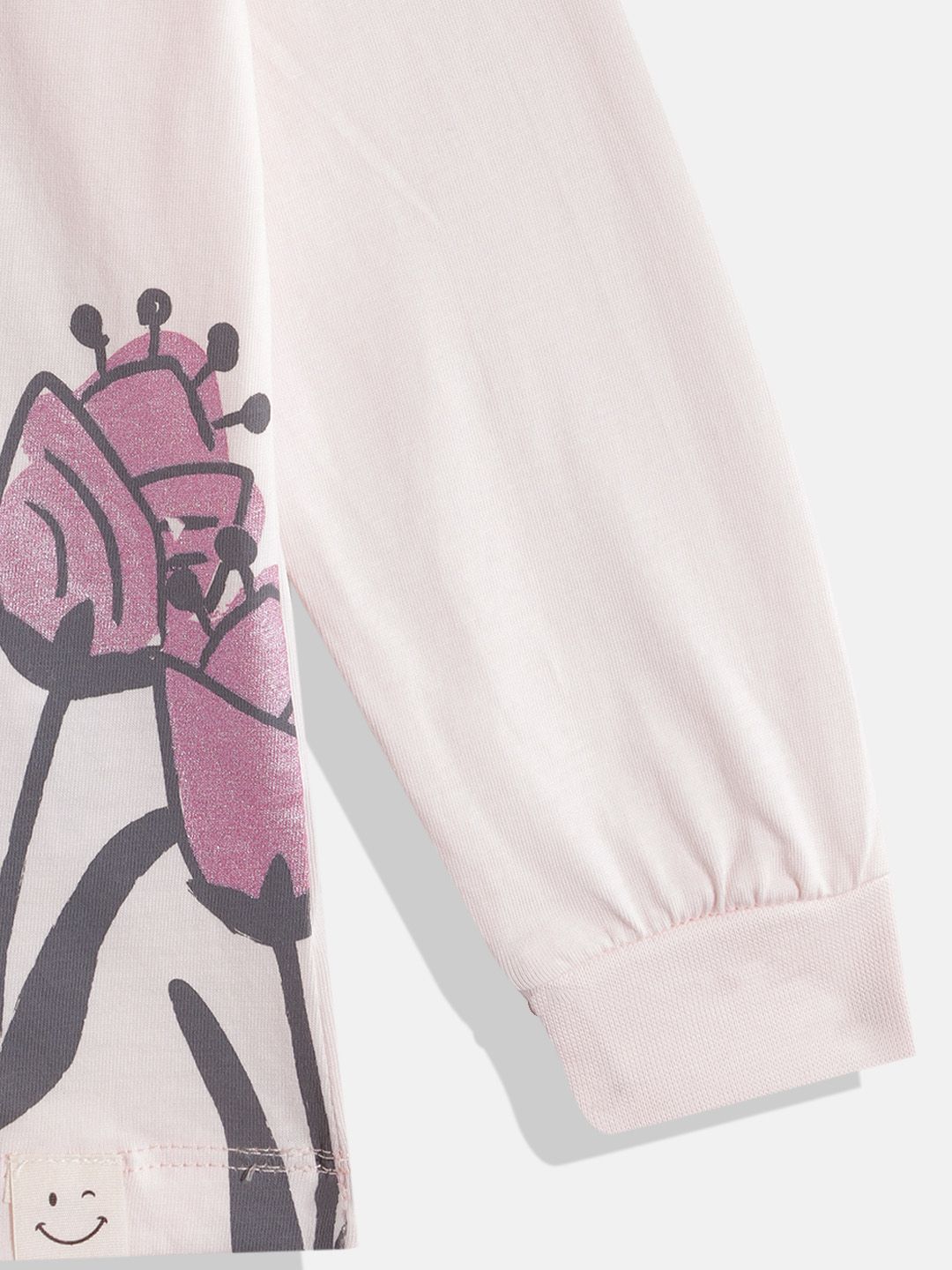 Happy Faces Girls Pure Cotton Snoopy Printed T-shirt with Joggers