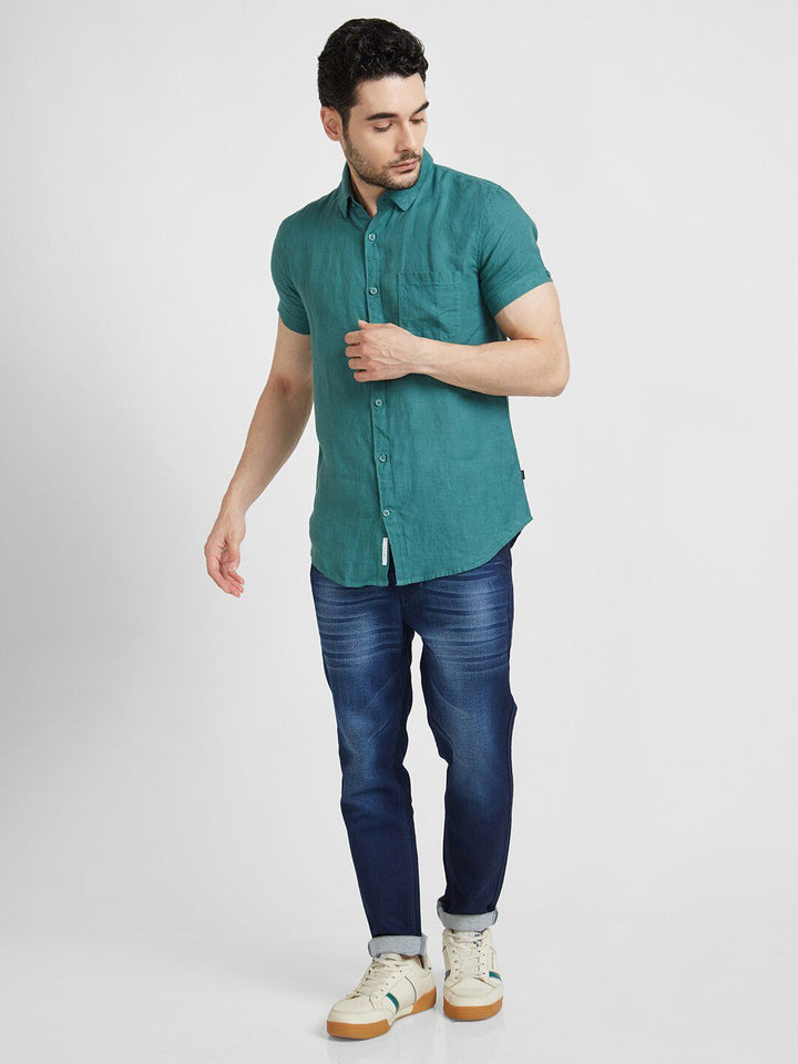 SPYKAR Linen Classic Opaque Casual Shirt