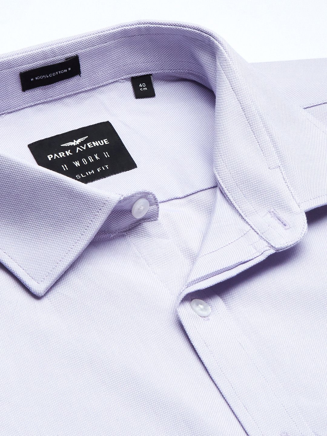 Park Avenue Men Light Purple Self Design Slim Fit Pure Cotton Formal Shirt