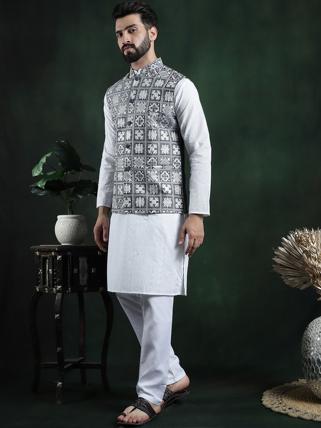 SOJANYA Jaket Nehru Sulam Lelaki