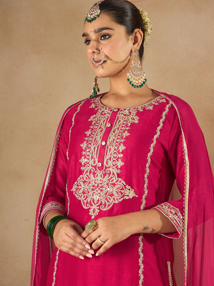 Indo Era Women Embroidered Regular Kurta with Trousers & With Dupatta