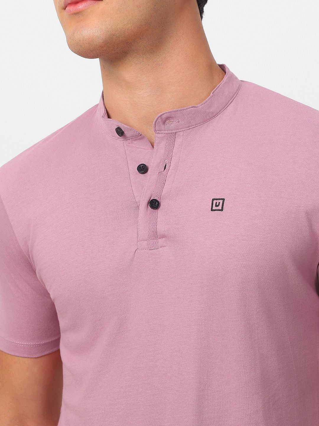 Urbano Fashion Mandarin Collar Slim Fit T-shirt