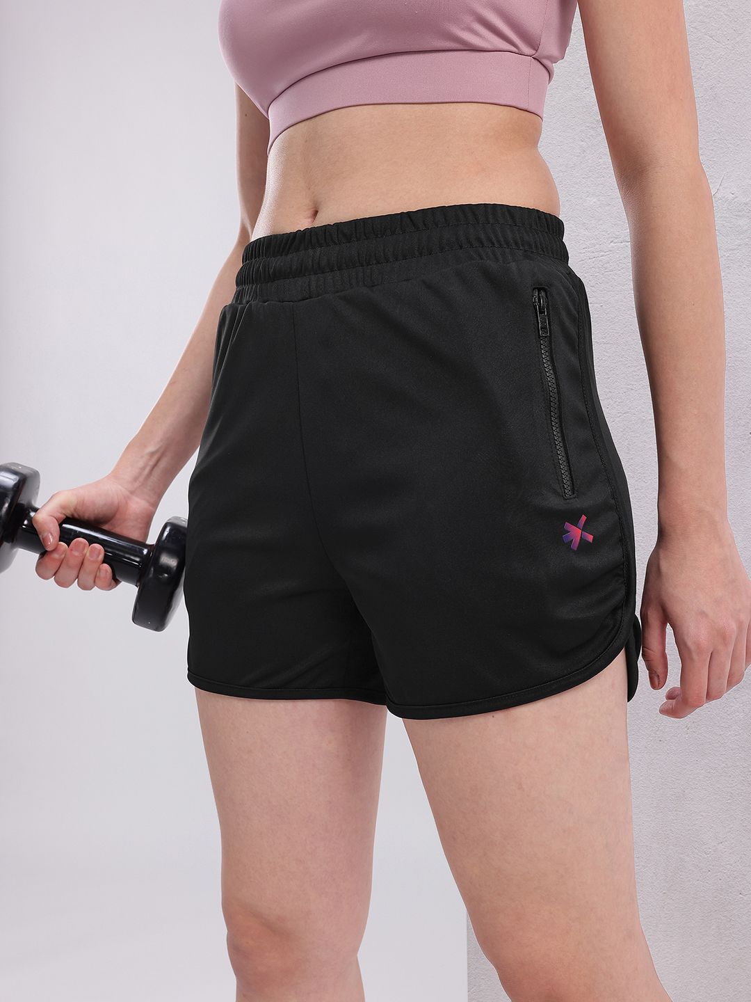 HRX by Hrithik Roshan Women Mid-Rise Regular Fit Training or Gym Sports Shorts