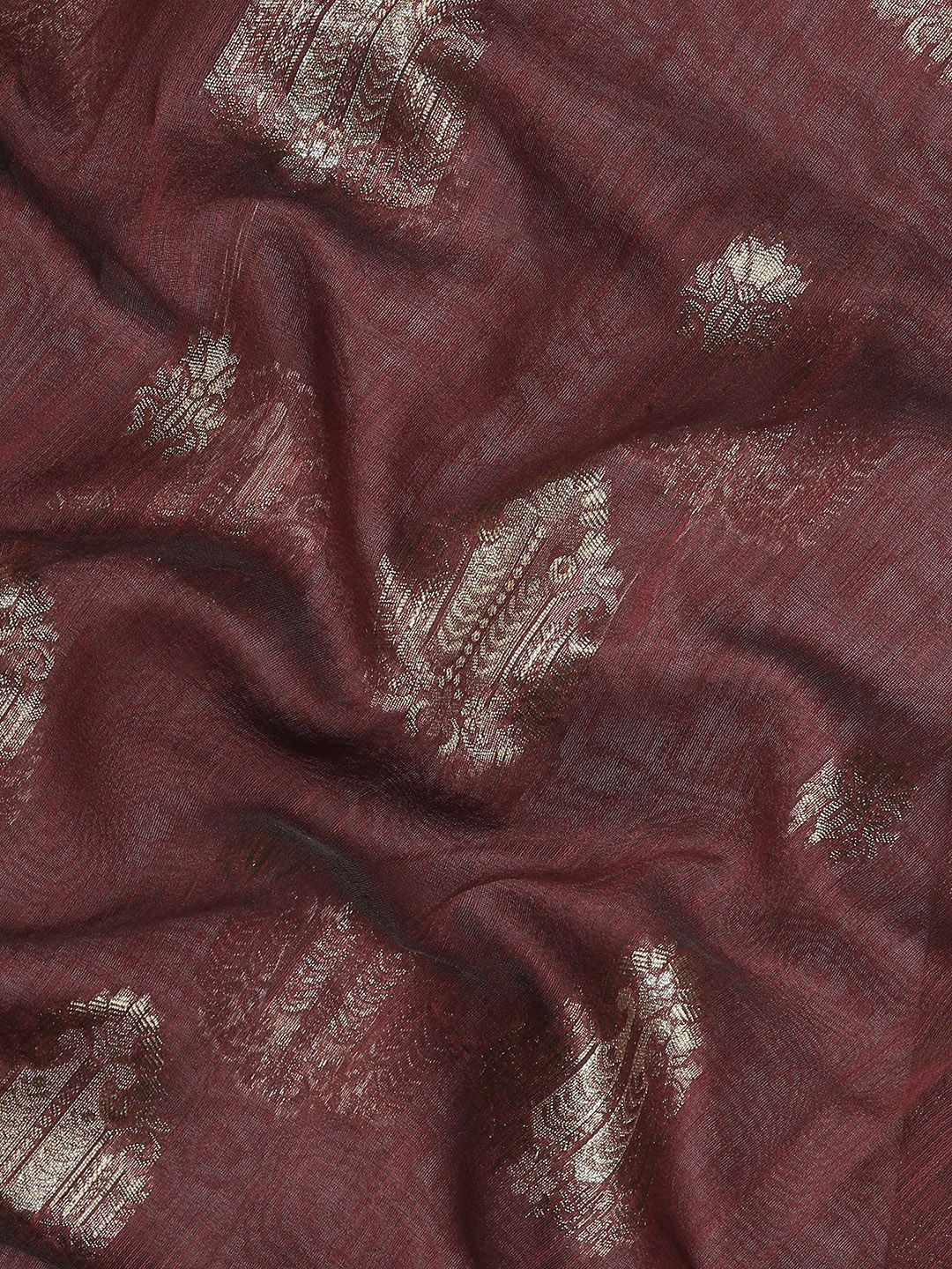 Saree mall Maroon & Gold-Toned Ethnic Motifs Zari Banarasi Sarees
