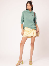 DressBerry Sage Whisper Button-Over Knit Top