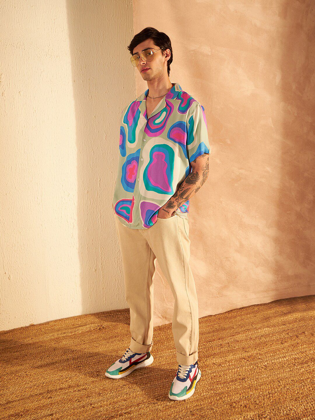 DENNISON Men Smart Block Printed Casual Shirt