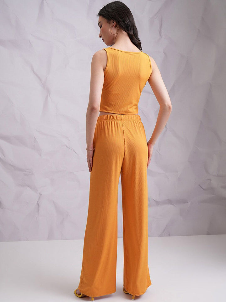 Tokyo Talkies Sleeveless Crop Tank Top & Flared Trousers Co-Ords