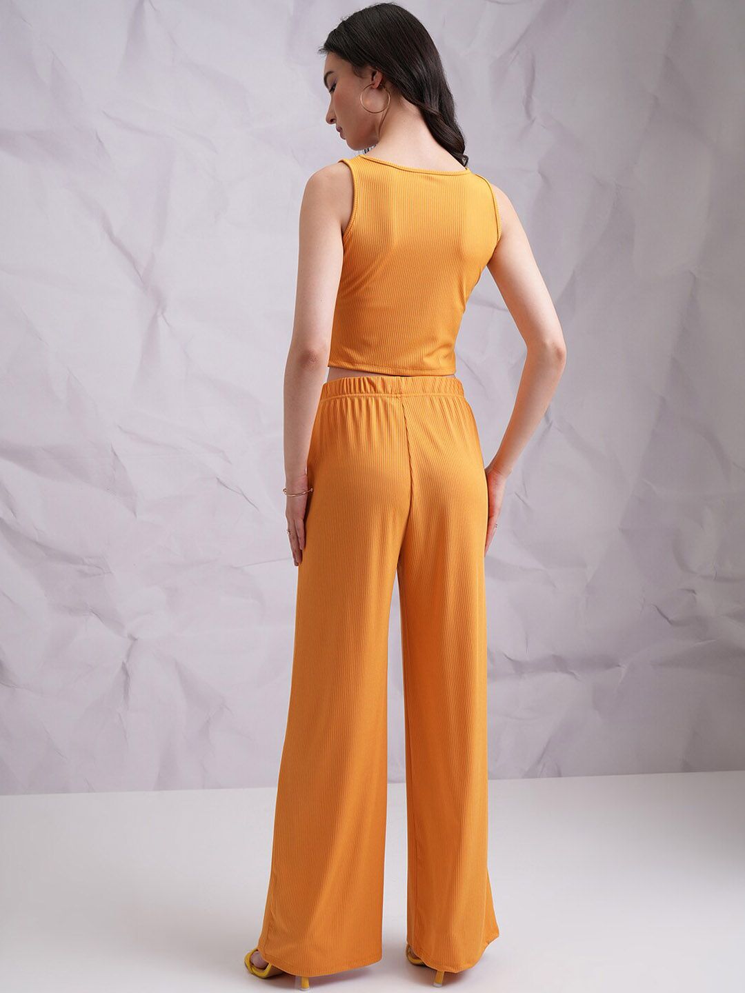 Tokyo Talkies Sleeveless Crop Tank Top & Flared Trousers Co-Ords