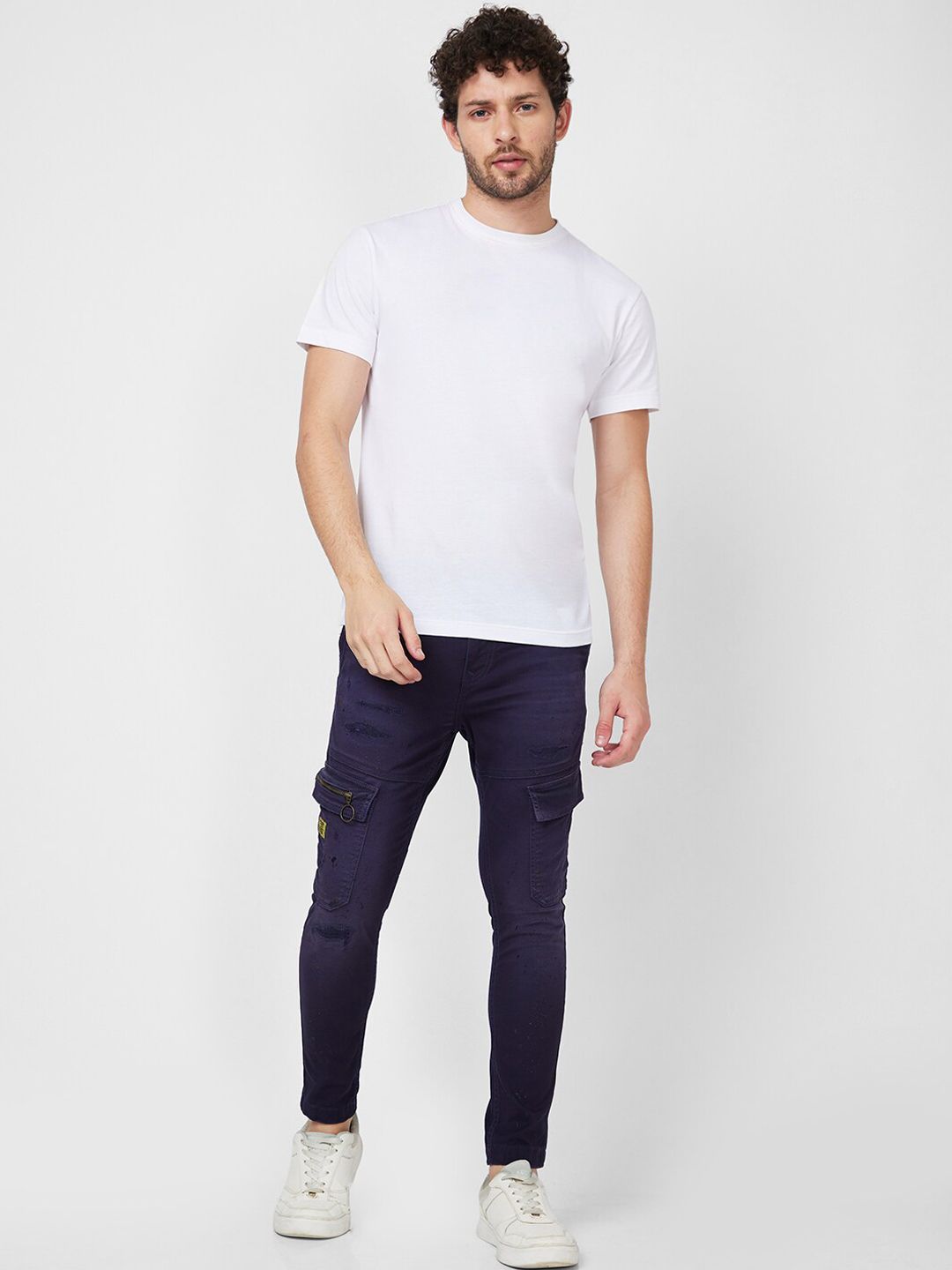 SPYKAR Men Trooper Low Distress Light Fade Stretchable Jeans