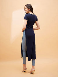 SASSAFRAS BASICS Knitted Longline Top
