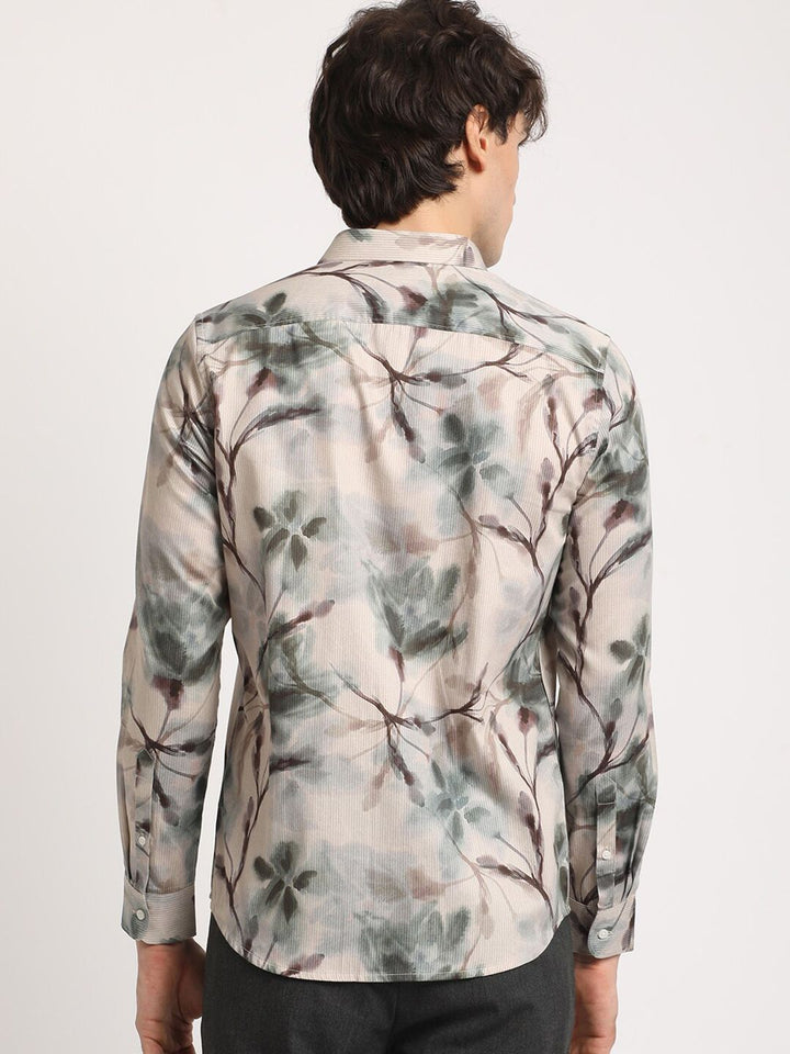 THE BEAR HOUSE Men Abstract Graphic Printed Slim Fit Casual Shirt