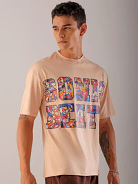 The Indian Garage Co Men Graphic Printed Boxy Oversized Pure Cotton T-shirt