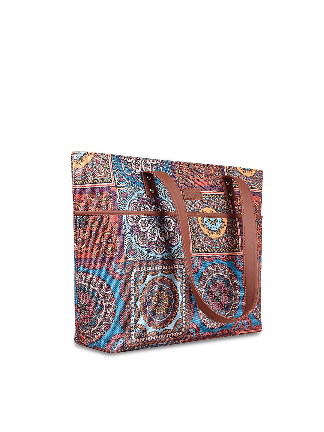 ZOUK Multicoloured Ethnic Motifs Printed Shopper Tote Bag