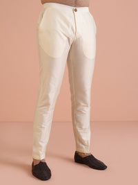 KISAH Men Self-Design Cotton Indowestern Sherwani Trouser Set