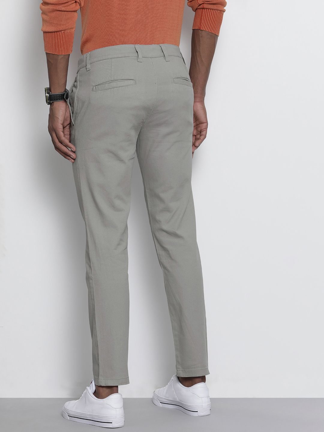 The Indian Garage Co Men Grey Slim Fit Chinos