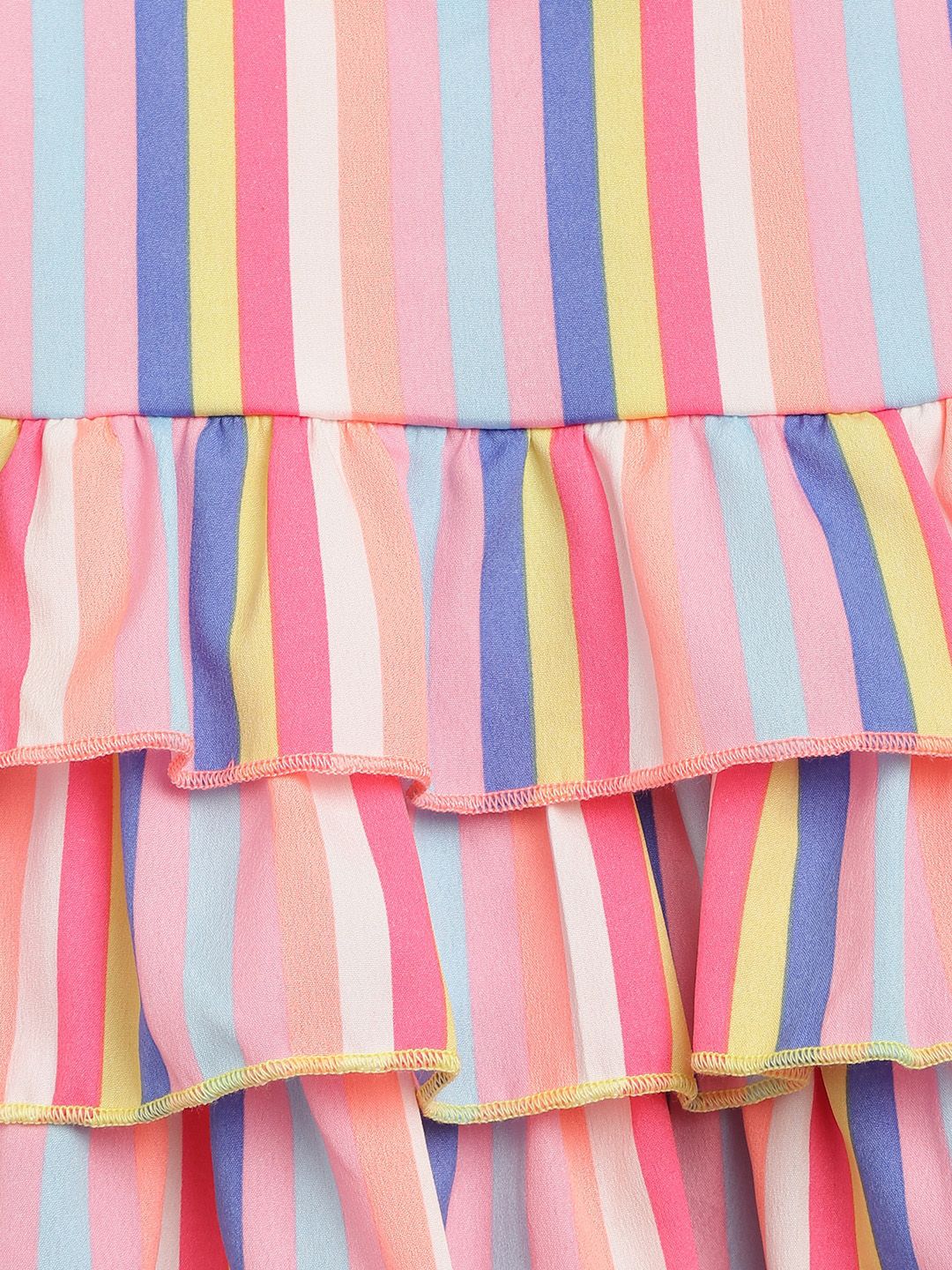 Nauti Nati Girls Pink & Grey Striped Top with Shorts
