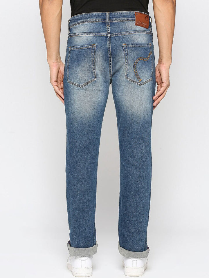 Being Human Men Blue Clean Look Mid-Rise Heavy Fade Jeans