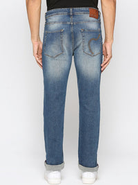 Being Human Men Blue Clean Look Mid-Rise Heavy Fade Jeans