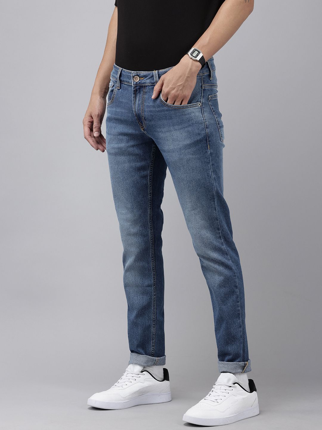 SPYKAR Men Super Skinny Fit Heavy Fade Stretchable Jeans