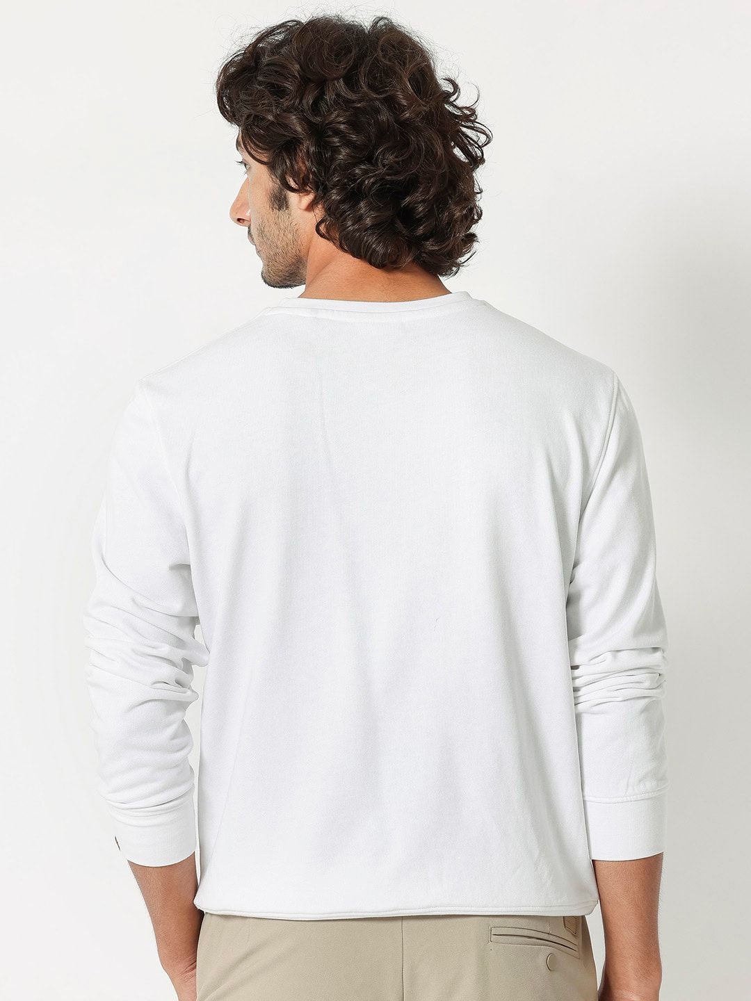 RARE RABBIT Men Glitch Round Neck Sweatshirt
