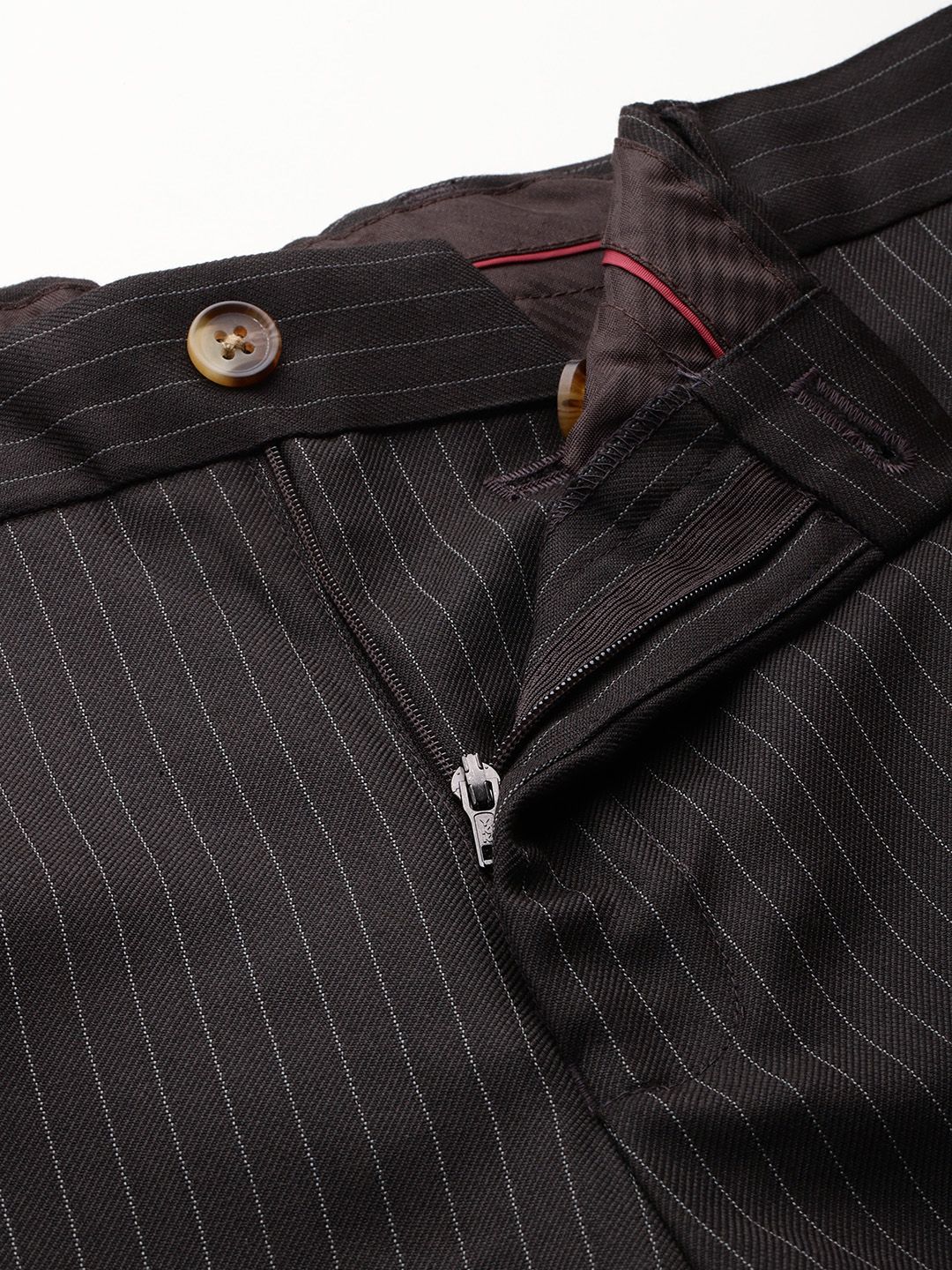 Raymond Men Striped Slim Fit Formal Trousers