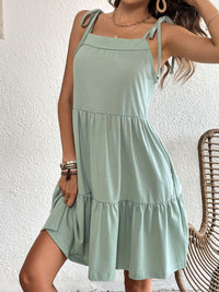 DressBerry Shoulder Straps Tiered Sheath Dress