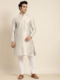 Anug by SOJANYA Men Grey Ethnic Motifs Mandarin Collar Kurta