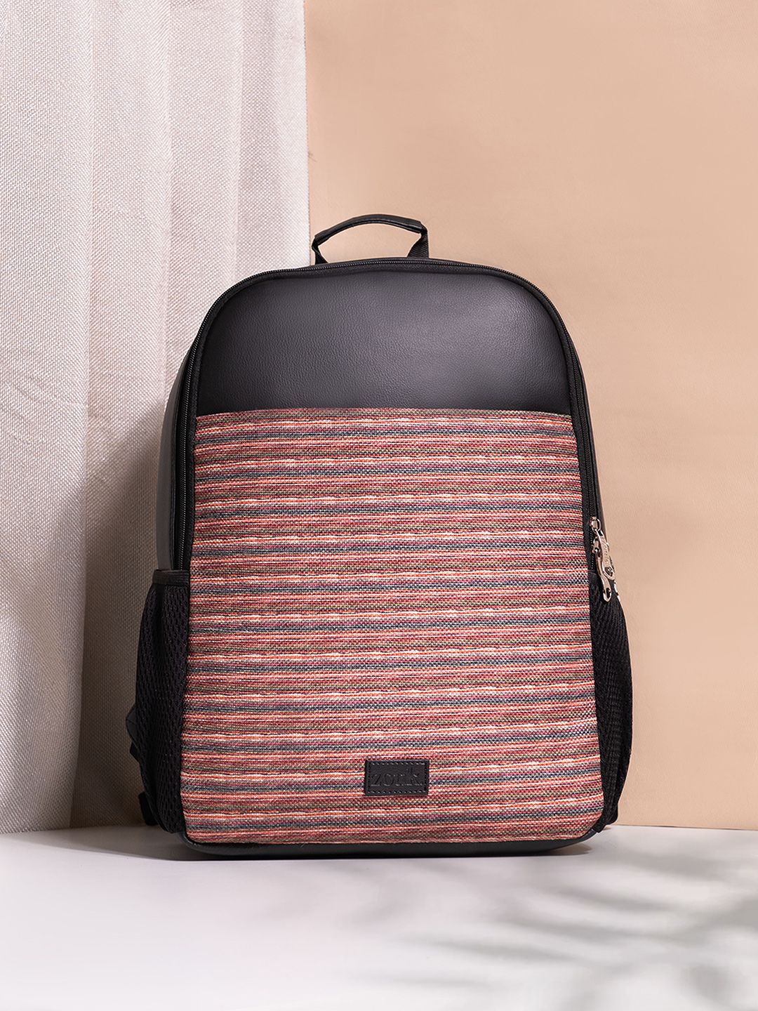 ZOUK Unisex Striped Water Resistance Backpack Up To 16 Inch