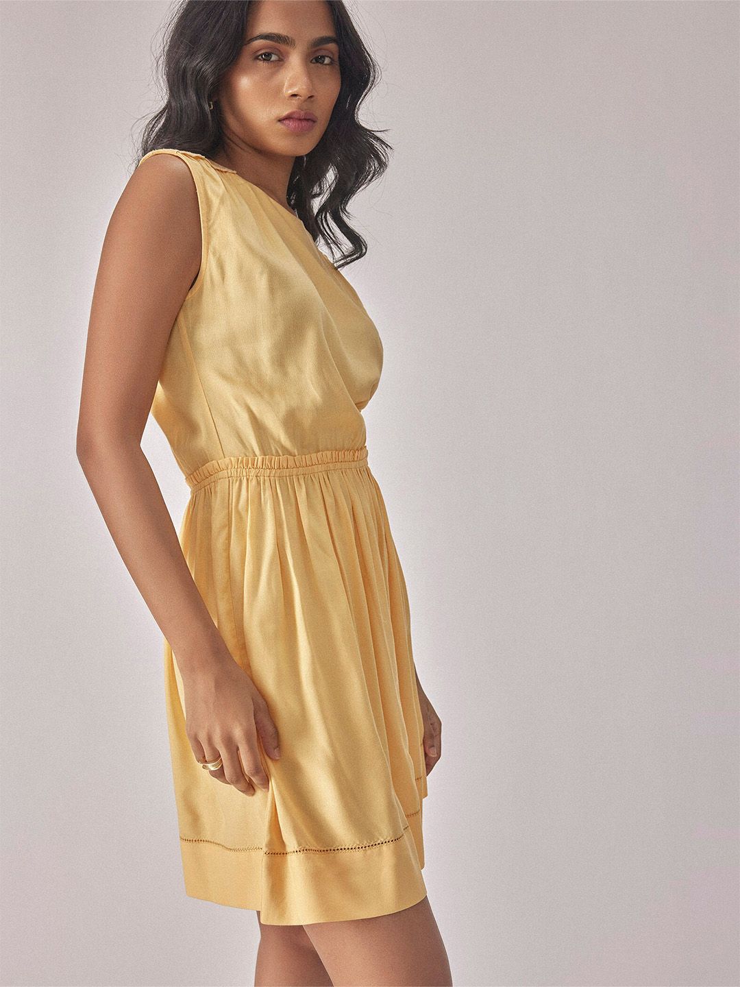 The Label Life Round Neck Cut-Outs Cotton Fit & Flare Dress