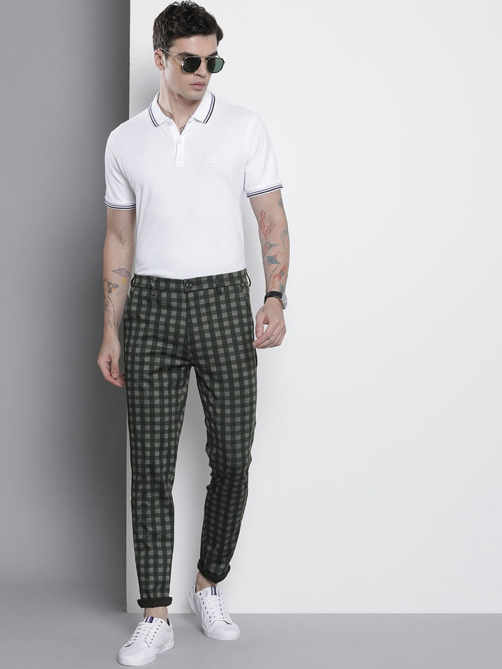 The Indian Garage Co. X Luxe Men Checked Slim Fit Trousers