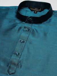 SOJANYA Men Teal Kurta with Churidar